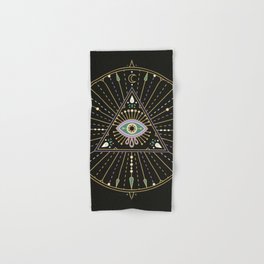 Evil Eye Mandala – Black Hand & Bath Towel