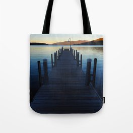 Autumn Sunset at Boat Dock on Lake George New York Tote Bag