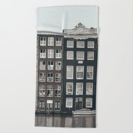 Amsterdam Houses Paint by Numbers Beach Towel