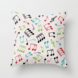 Musical Notes Pattern Throw Pillow