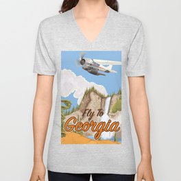 fly to Georgia V Neck T Shirt