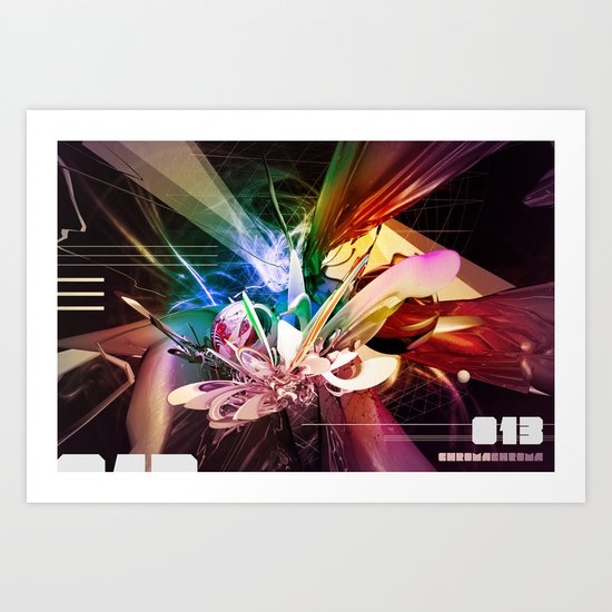 COLORFUL NONSENSE INSPIRED BY OLD RAVE FLYERS Art Print