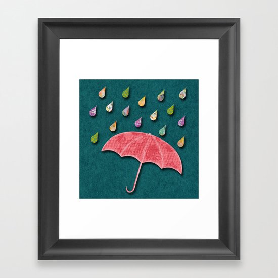 It's raining, it's pouring Framed Art Print