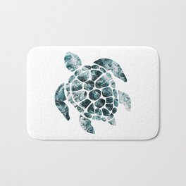 Sea Turtle - Turquoise Ocean Waves Bath Mat