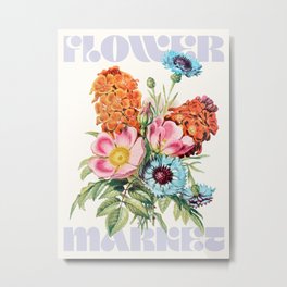 Flower market Metal Print