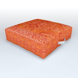 Orange Bohemian Oriental Heritage Traditional Vintage Moroccan Style Outdoor Floor Cushion