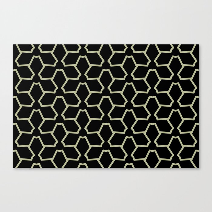 Black and Green Tessellation Line Pattern 12 Pairs Diamond Vogel 2022 Popular Colour Rediscover 0408 Canvas Print