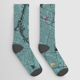 Killeen, USA - terrazzo city map Socks