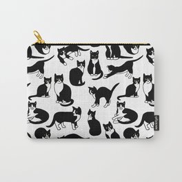 Tuxedo Cats Carry-All Pouch | Catdesign, Cutecats, Illustration, Catlovers, Black And Whitecats, Blackandwhite, Graphicdesign, Catpattern, Vector, Greeneyes 