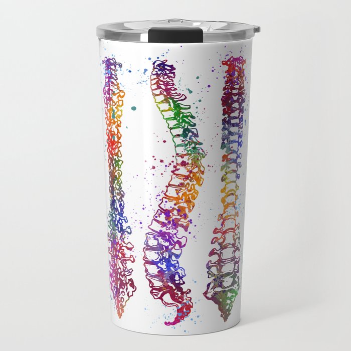 Spine Art Watercolor Art Anatomy Medical Gift Anatomical Decor Chiropractor Gift Travel Mug