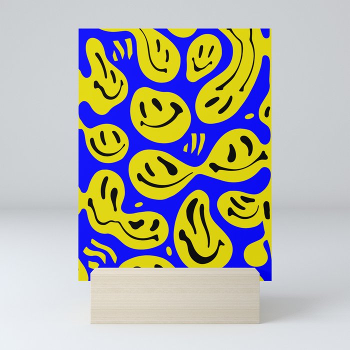 Blue & Yellow Melted Happiness Mini Art Print
