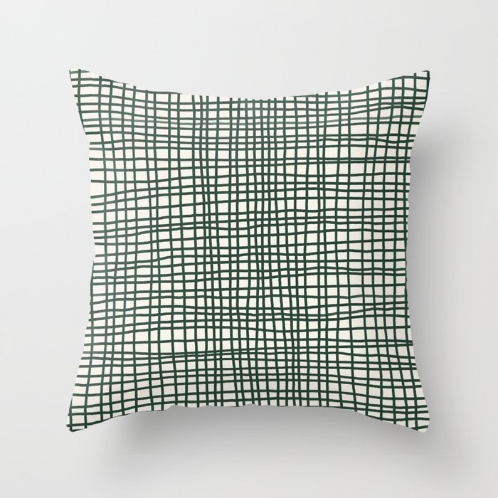 Organic Green Stripes Throw Pillow