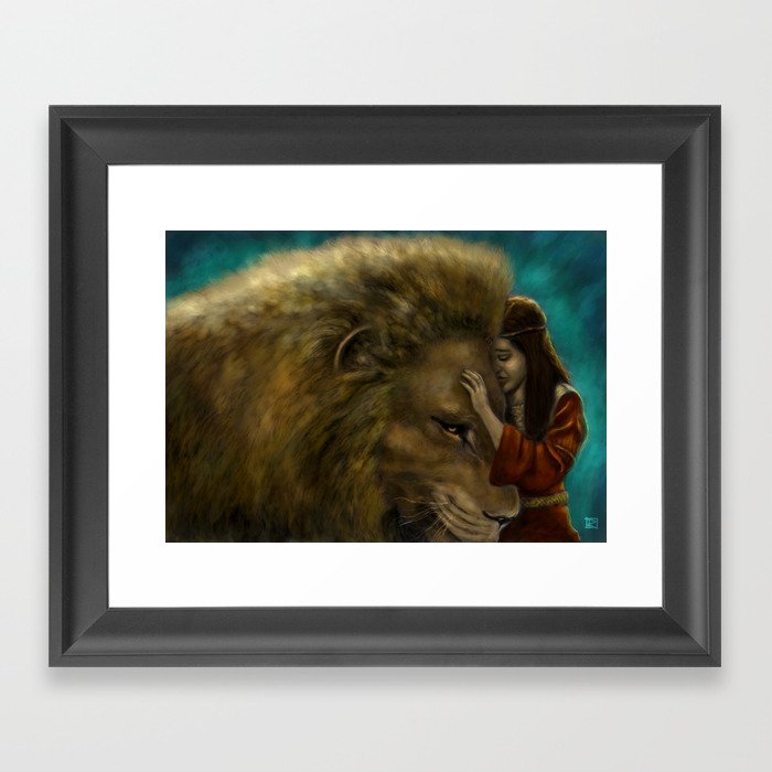 Aslan & Lucy Framed Art Print