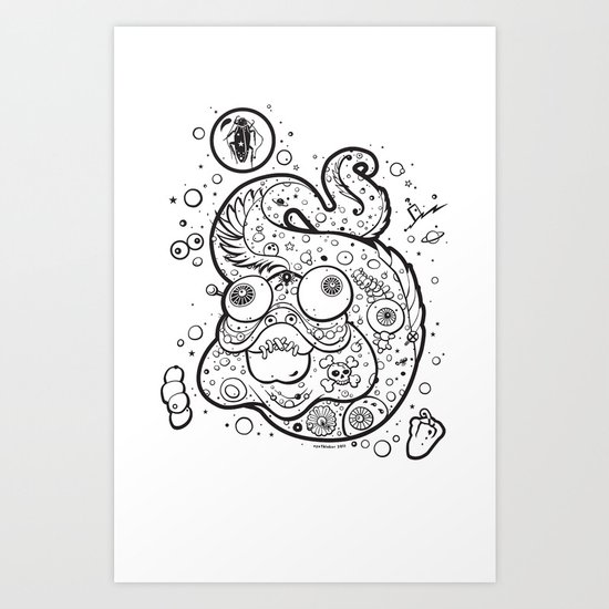 The Golden Eel (in Black) Art Print