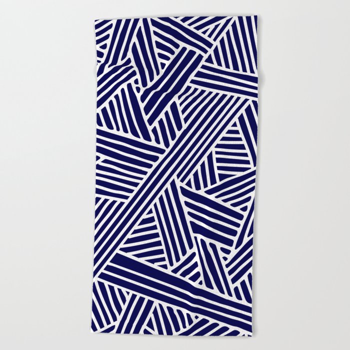 Navy and white beach towels shop