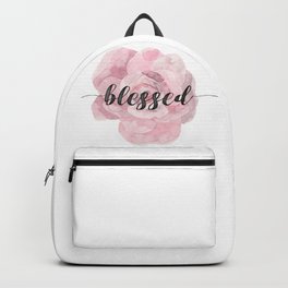 Christian Watercolor Typography Text Quote - Blessed Backpack