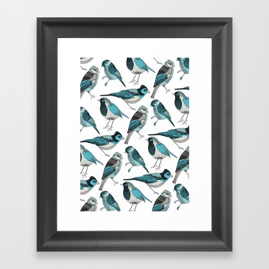 pale green birds Framed Art Print