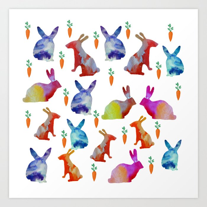 Rabbits Joy Art Print