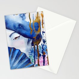blue geisha Stationery Cards