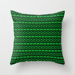 Dividers 02 in Green over Black Throw Pillow