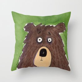 GREEN BEAR Throw Pillow