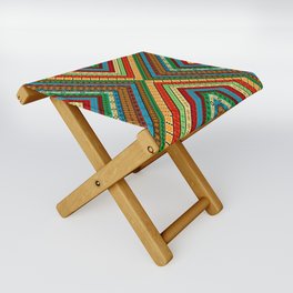 Colored african geometrical motifs background Folding Stool
