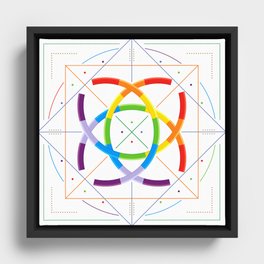 Kaleidoscope Mandala Geometric Pattern Framed Canvas