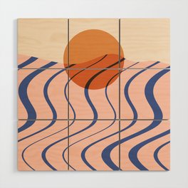 Abstraction_SUN_SURF_SUNRISE_SUNSET_OCEAN_POP_ART_0712A Wood Wall Art