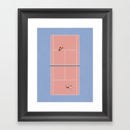 Playing Tennis | Pastel Colors Tennis Court  Framed Art Print