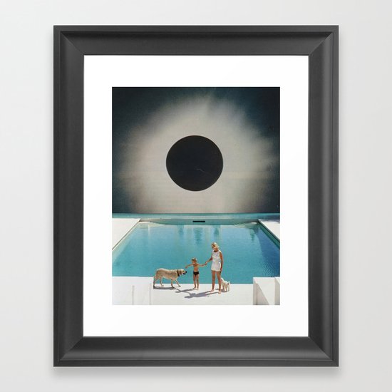 MIDNIGHT POOL Framed Art Print