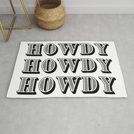 Black And White Howdy Area & Throw Rug