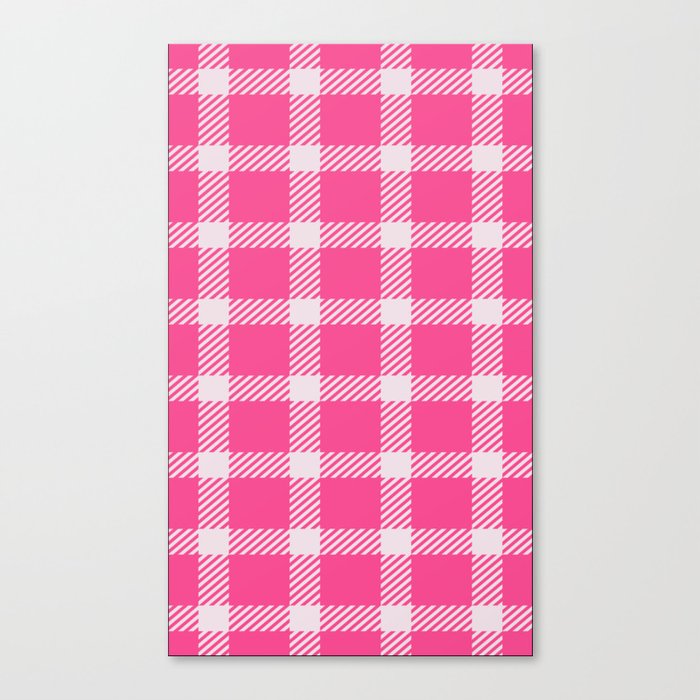 Pink & White Color Check Design Canvas Print