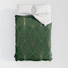 Art Deco in Emerald Green - Large Scale Duvet Cover