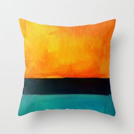 Mark Rothko Interpretation Orange Blue Throw Pillow
