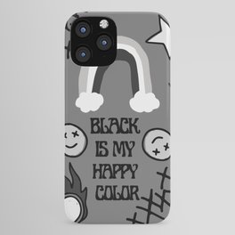 Black Is My Happy Color - Pop punk art iPhone Case
