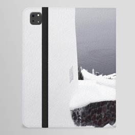 Black and white Santorini Greece photography iPad Folio Case