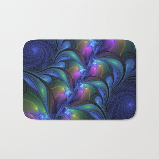 Colorful, Abstract Fractal Art Bath Mat