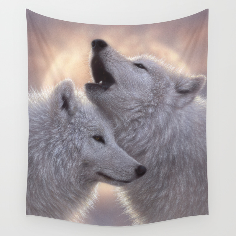 Wolves Howling Moon Love Song Wall Tapestry By Collinboglenatureart Society6