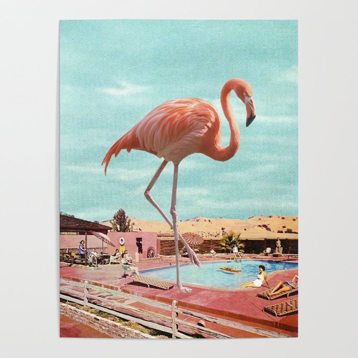 Flamingo on Holiday Poster