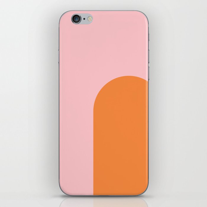 Minimal Modern Archway Color Block in Orange and Pink iPhone Skin