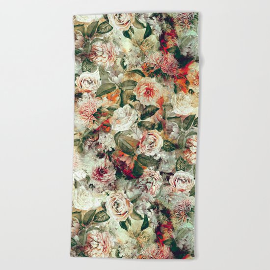 Floral Pattern RPE121 Beach Towel