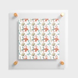 Aesthetic Winter Floral Christmas Pattern Floating Acrylic Print
