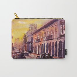 Watercolor painting of colonial buildings in UNESCO World Heritage city of Cuenca, Ecuador Carry-All Pouch