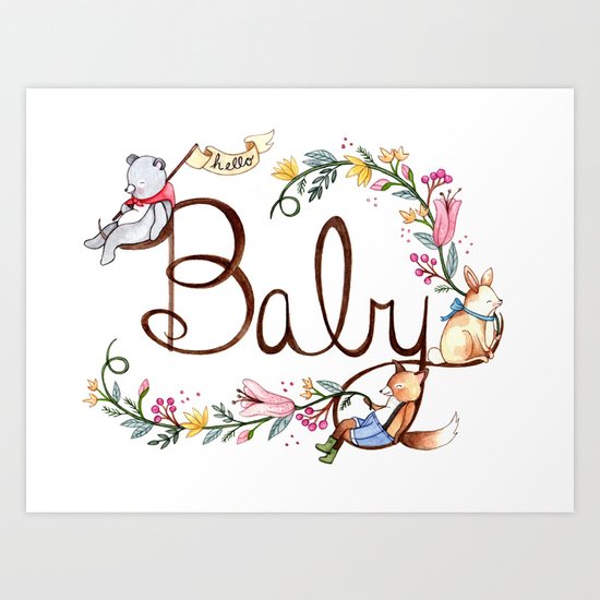 Hello Baby Art Print