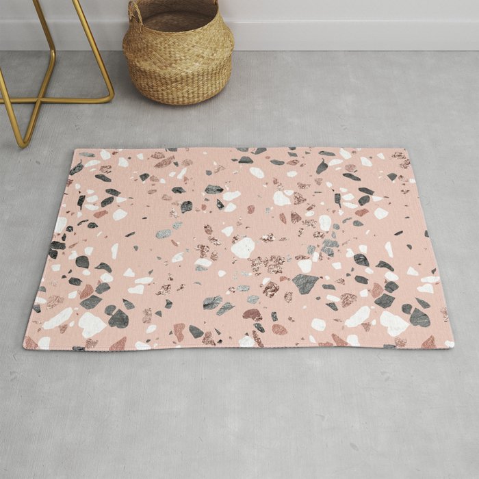 Pink Quartz And Marble Terrazzo Rug By Followmeinstead Society6