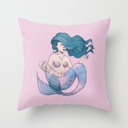 Pearl Mermaid Throw Pillow