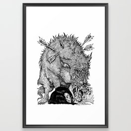Fierce beast of love Framed Art Print