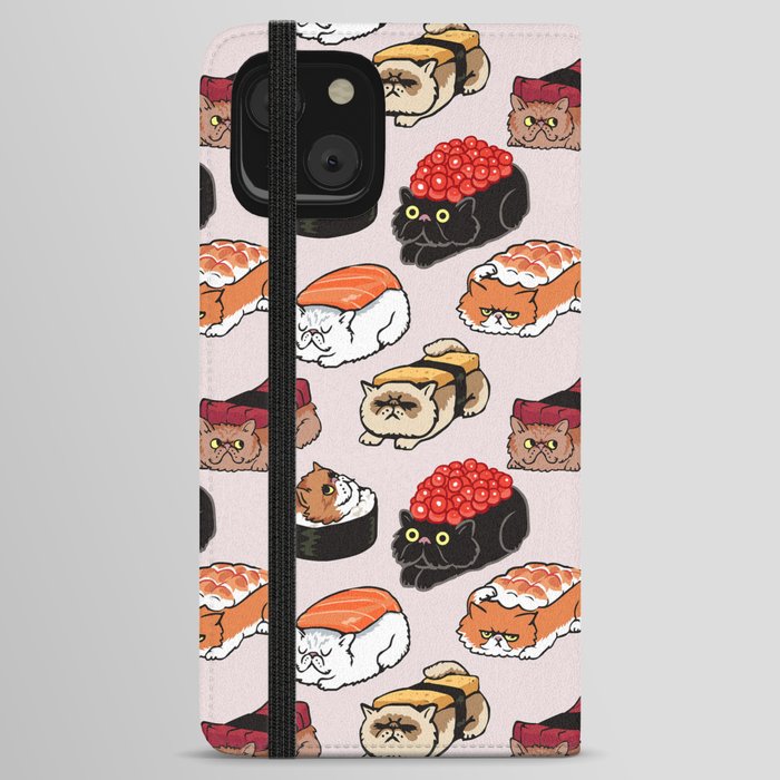 Sushi Persian Cat iPhone Wallet Case