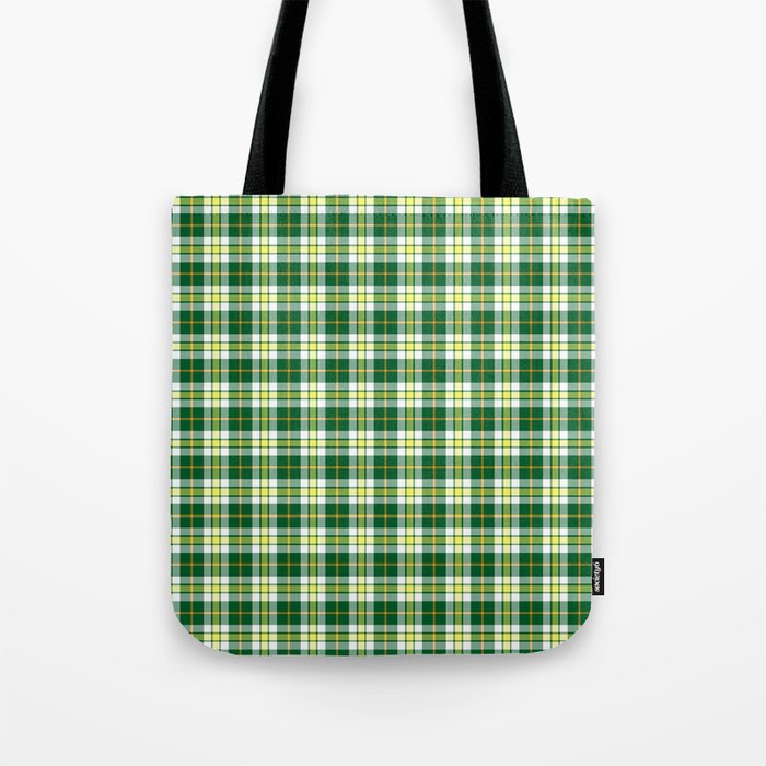 Green and White Plaid Tote Bag