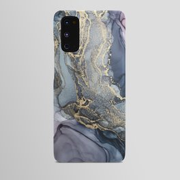 Blush, Payne's Gray and Gold Metallic Abstract Android Case